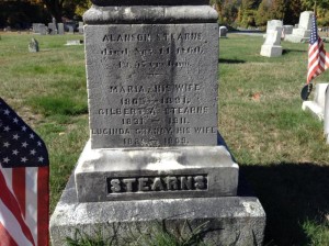 Alanson-Maria & Gilbert-Lucinda Stearns monument-closeup