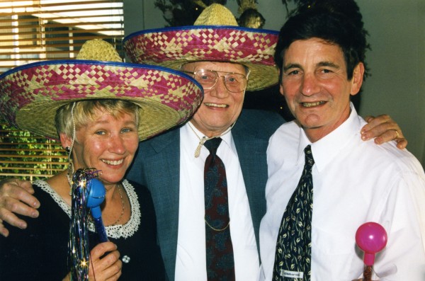 Judy Curtner, with Carl Wenzinger and Jim Holtz at Abby's Bat Mitzvah - Dec 31, 1998